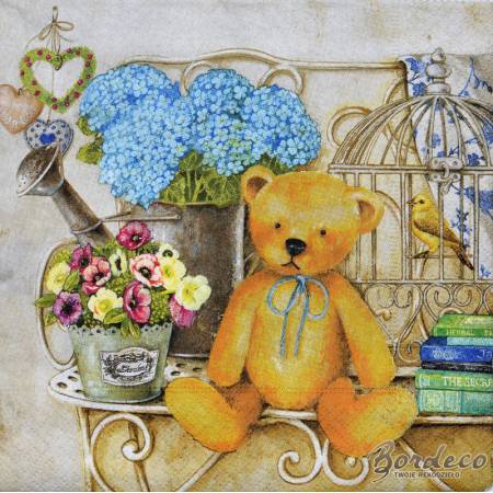 Serwetka do decoupage R2S misio Teddy 33x33